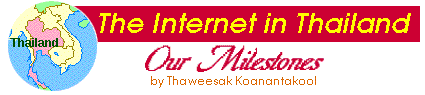 The Internet in Thailand: 
Our Milestones by Thaweesak Koanantakool