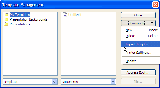 Import Slide Template